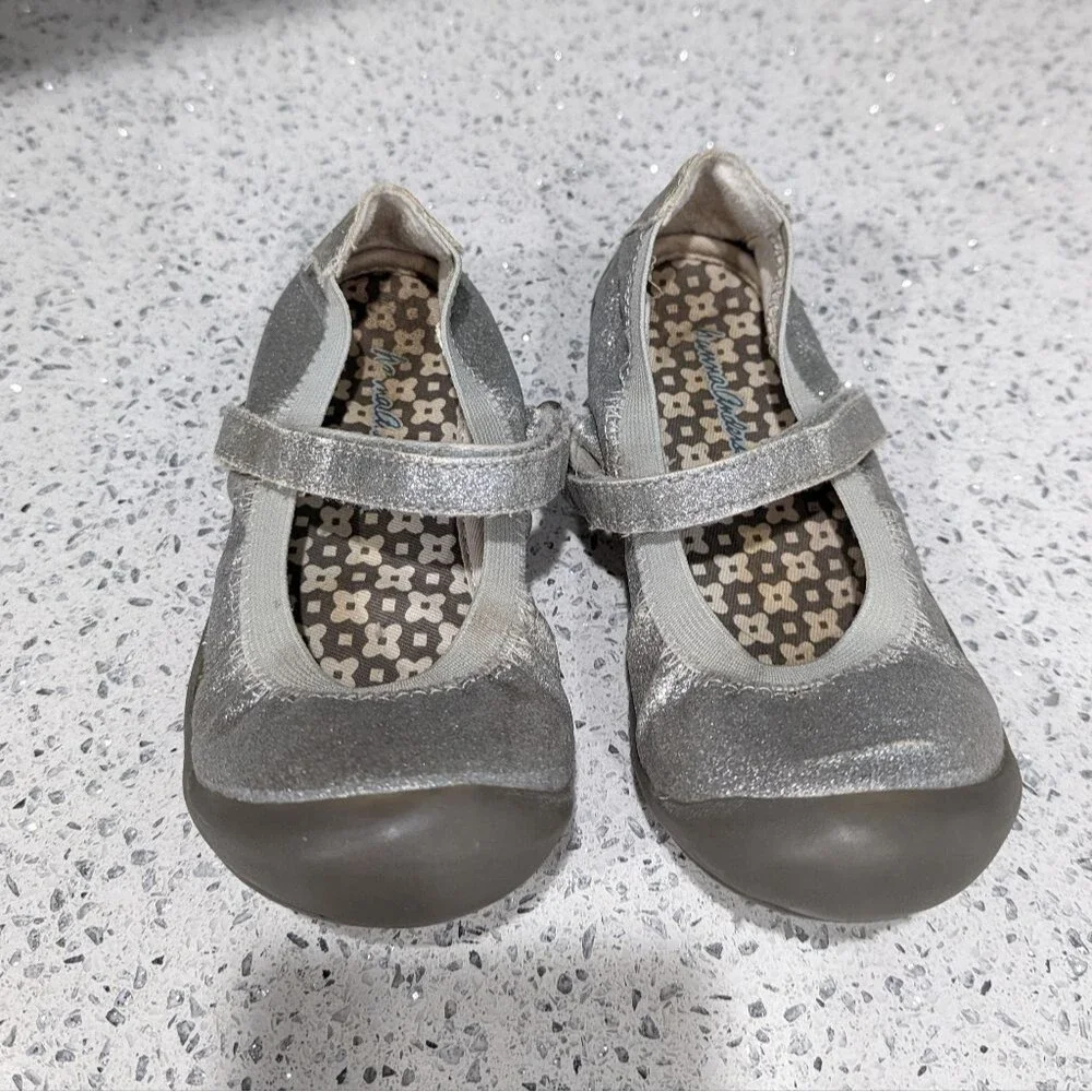 Hanna Andersson Silver Glitter Shiny Maya mary jane Elastic Flats Girls Size 13